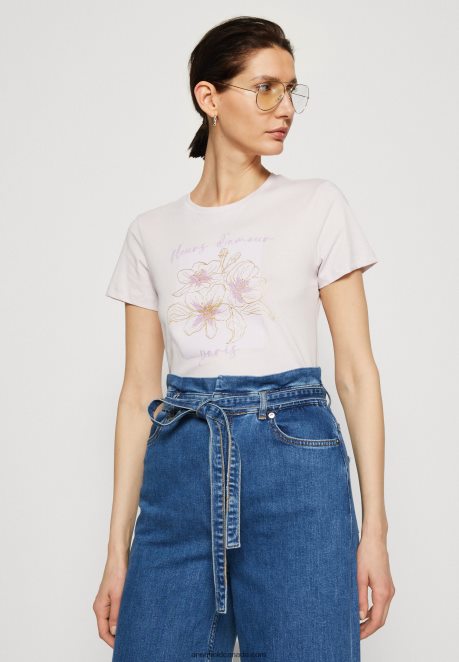Anna Field Women Print T-Shirt Lilac H42J4Z345