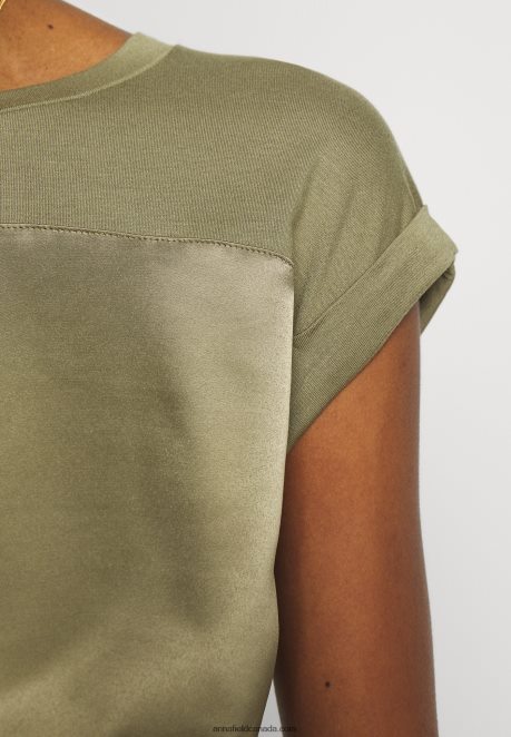 Anna Field Women Print T-Shirt Martini Olive H42J4Z256