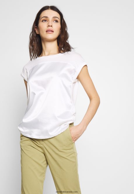 Anna Field Women Print T-Shirt Off-White H42J4Z260