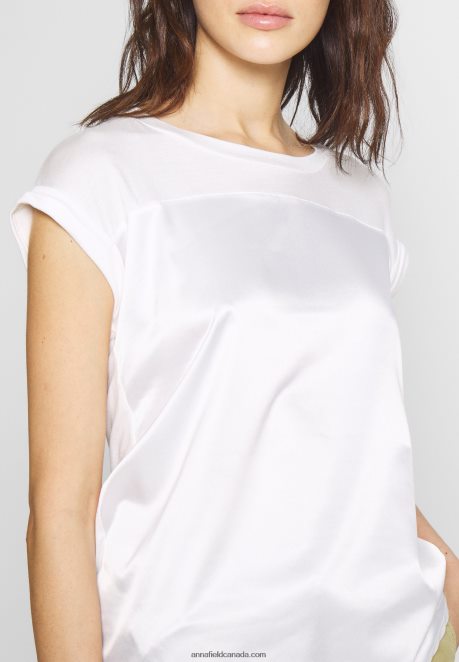 Anna Field Women Print T-Shirt Off-White H42J4Z260