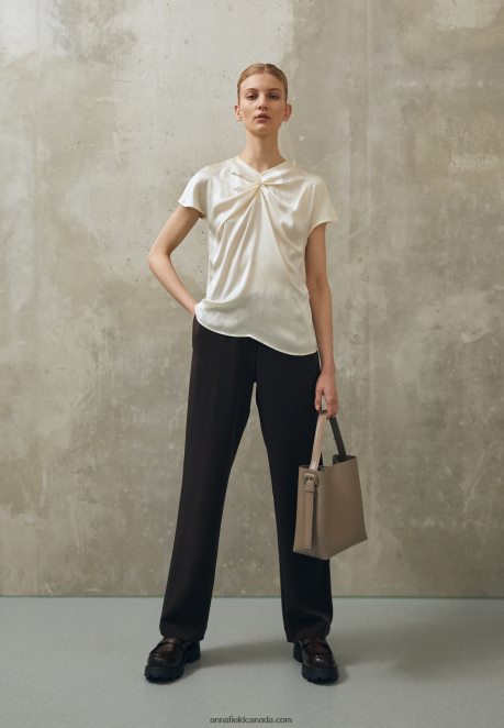 Anna Field Women Print T-Shirt Off White H42J4Z346