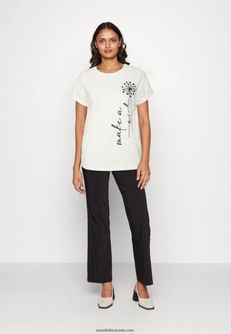 Anna Field Women Print T-Shirt Off-White H42J4Z370