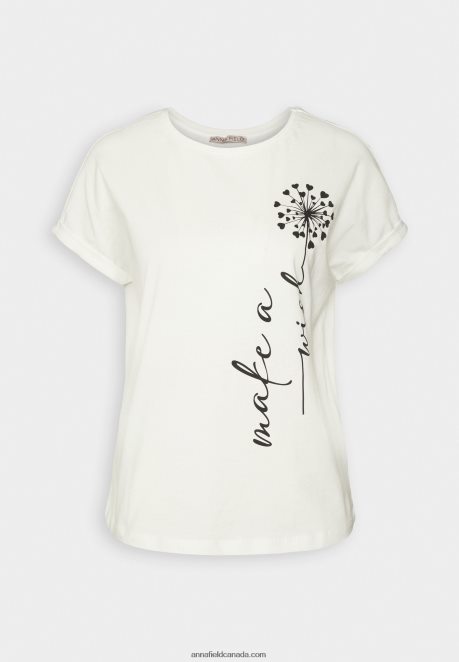 Anna Field Women Print T-Shirt Off-White H42J4Z370