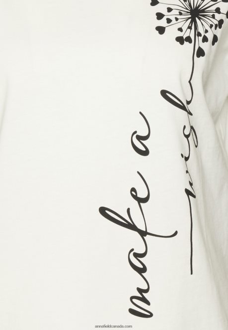 Anna Field Women Print T-Shirt Off-White H42J4Z370