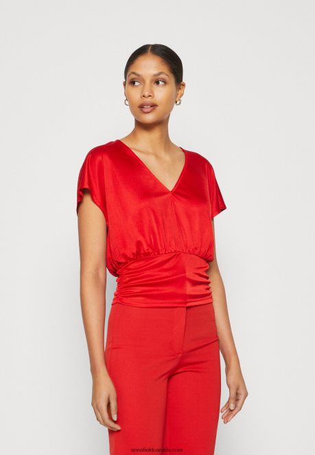 Anna Field Women Print T-Shirt Red H42J4Z303