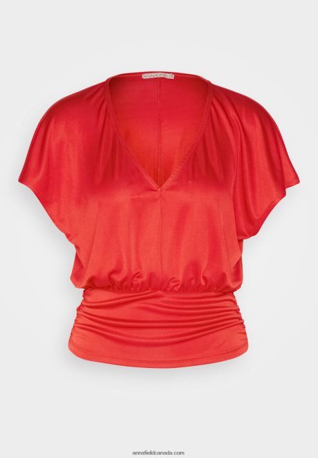 Anna Field Women Print T-Shirt Red H42J4Z303