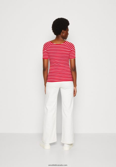 Anna Field Women Print T-Shirt Red/White H42J4Z340