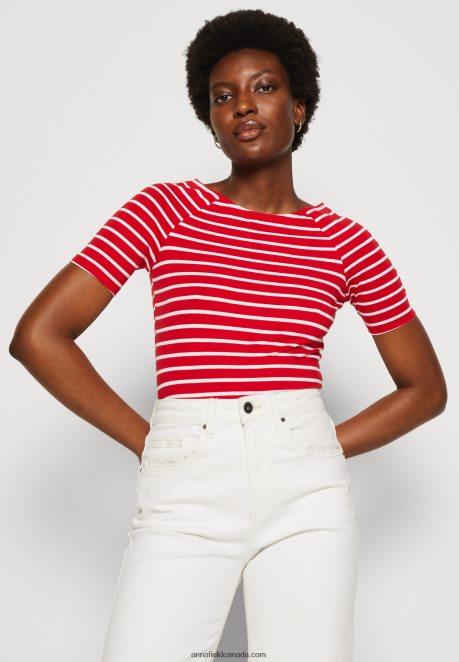 Anna Field Women Print T-Shirt Red/White H42J4Z340