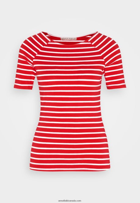 Anna Field Women Print T-Shirt Red/White H42J4Z340
