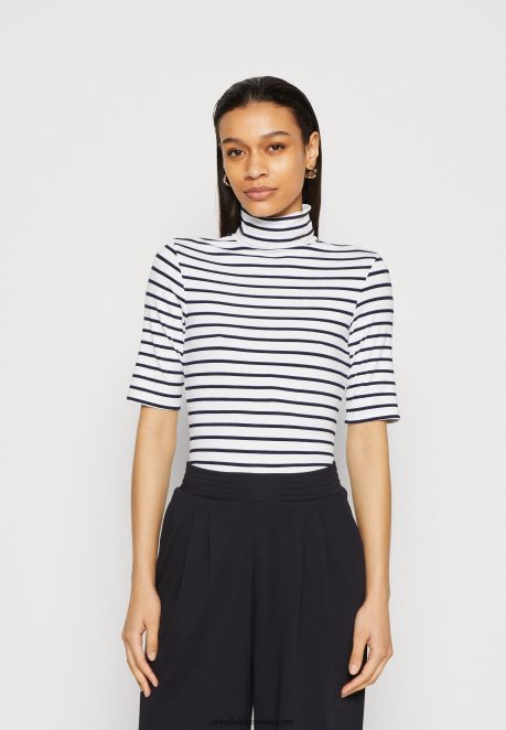Anna Field Women Print T-Shirt White/Dark Blue H42J4Z305