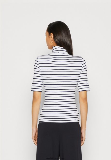 Anna Field Women Print T-Shirt White/Dark Blue H42J4Z305