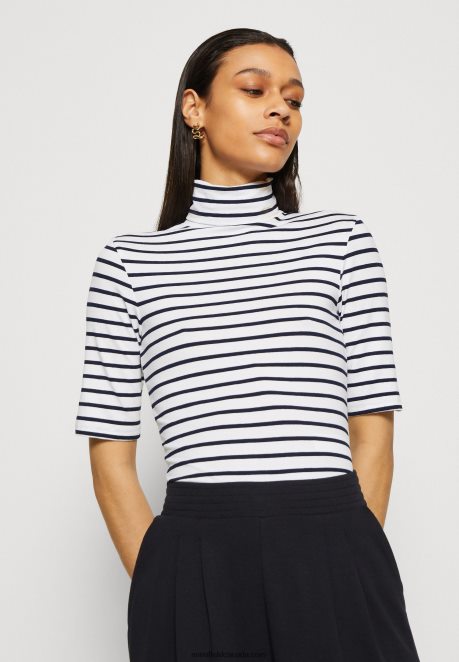 Anna Field Women Print T-Shirt White/Dark Blue H42J4Z305