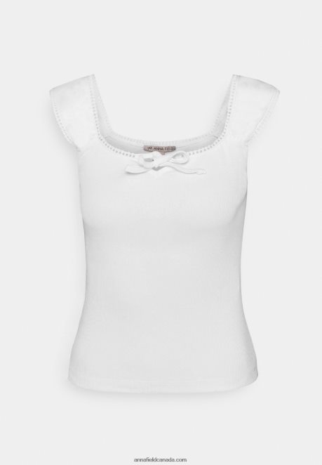 Anna Field Women Print T-Shirt White H42J4Z258