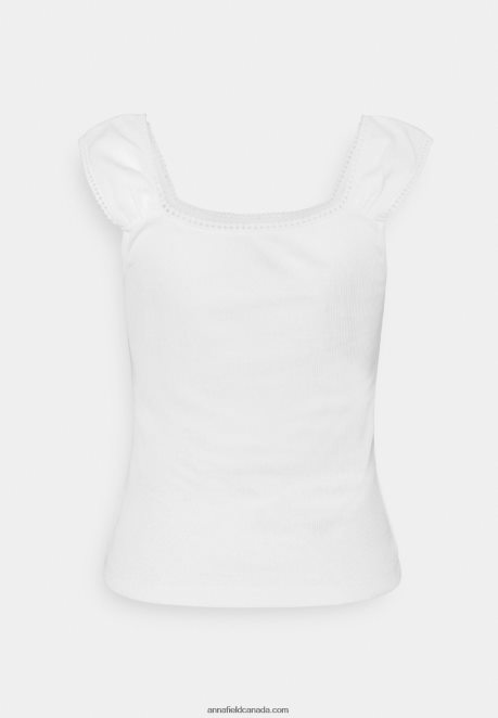 Anna Field Women Print T-Shirt White H42J4Z258