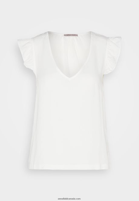 Anna Field Women Print T-Shirt White H42J4Z265