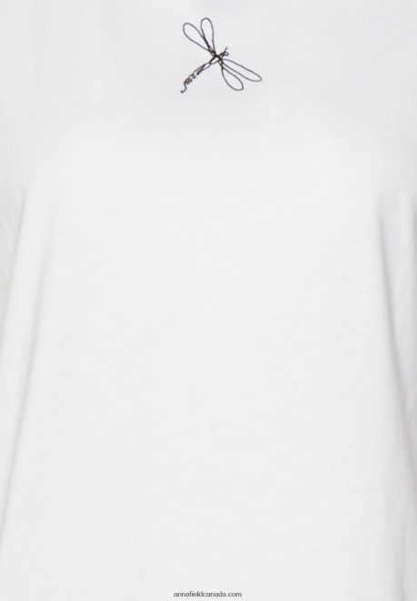 Anna Field Women Print T-Shirt White H42J4Z299
