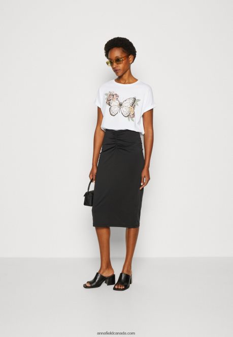Anna Field Women Print T-Shirt White H42J4Z333