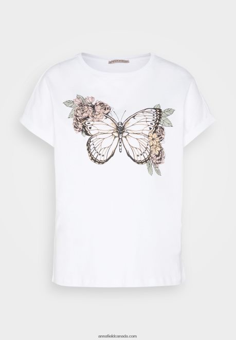 Anna Field Women Print T-Shirt White H42J4Z333