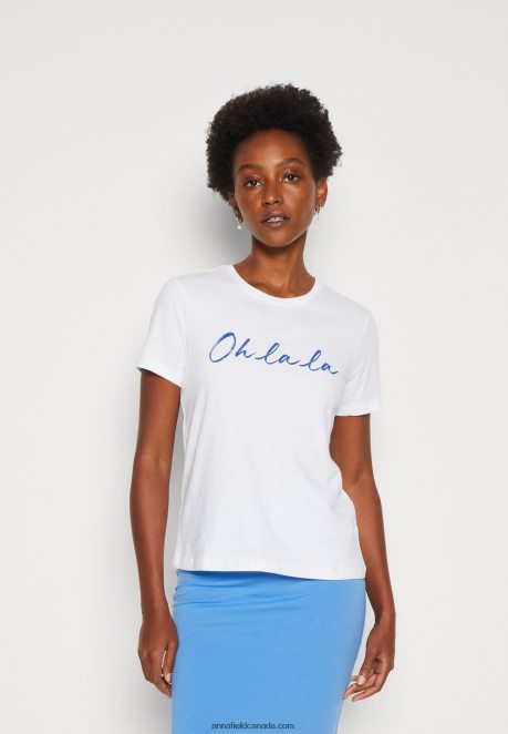 Anna Field Women Print T-Shirt White H42J4Z347