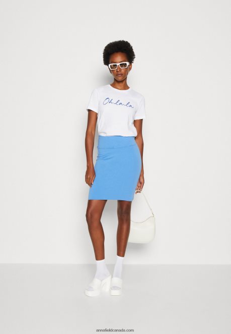 Anna Field Women Print T-Shirt White H42J4Z347