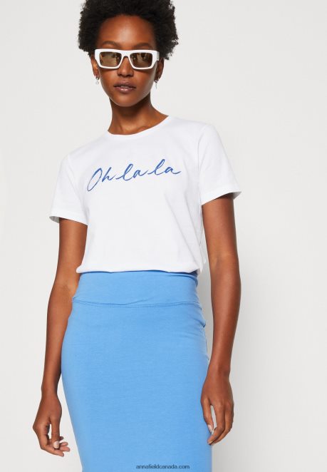 Anna Field Women Print T-Shirt White H42J4Z347