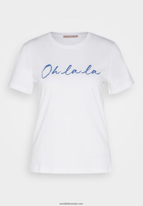 Anna Field Women Print T-Shirt White H42J4Z347