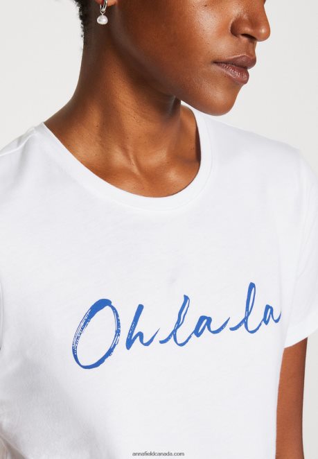 Anna Field Women Print T-Shirt White H42J4Z347