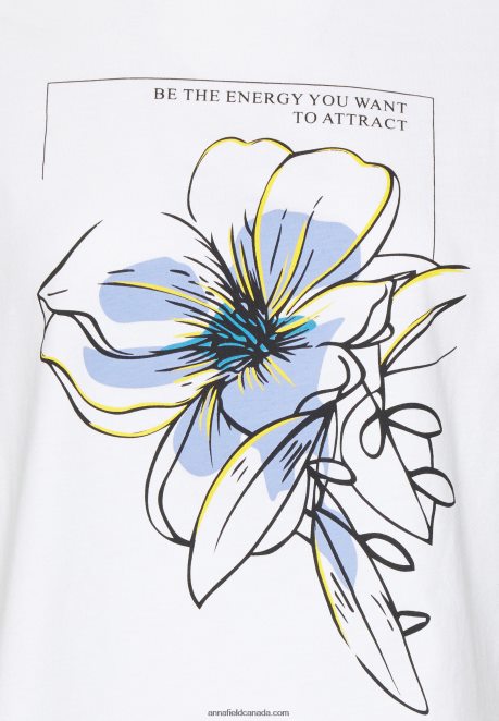 Anna Field Women Print T-Shirt White H42J4Z367
