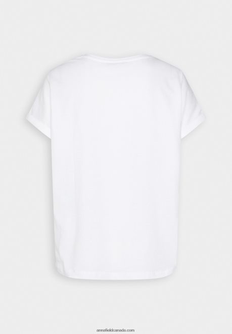 Anna Field Women Print T-Shirt White H42J4Z367