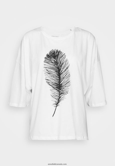 Anna Field Women Print T-Shirt White H42J4Z371
