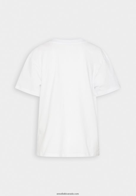 Anna Field Women Print T-Shirt White H42J4Z372