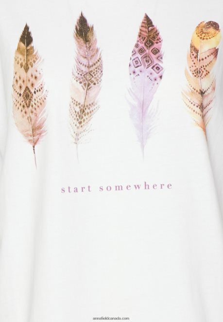 Anna Field Women Print T-Shirt White H42J4Z372