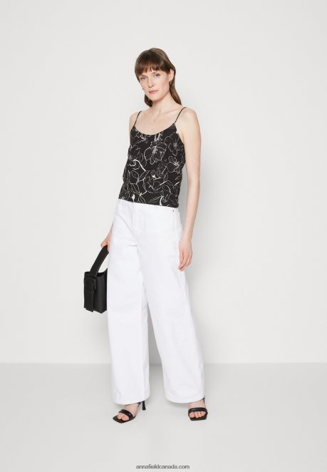 Anna Field Women Top Black/White H42J4Z477