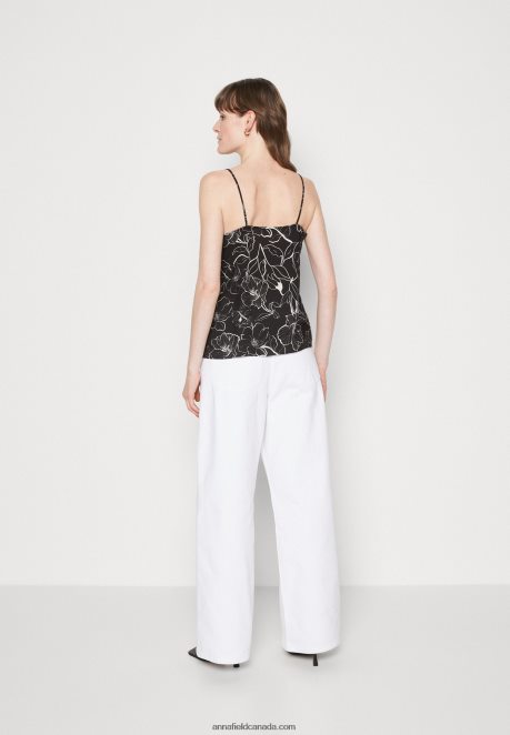 Anna Field Women Top Black/White H42J4Z477