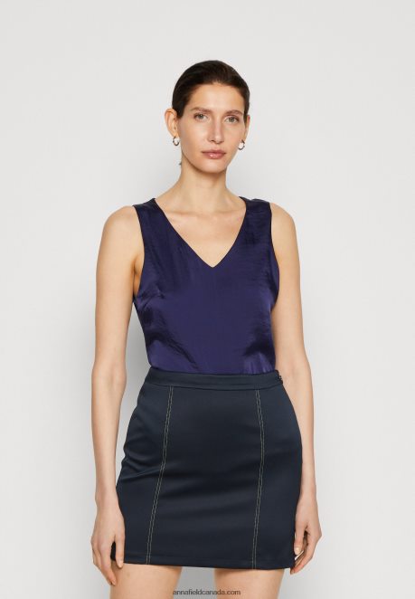 Anna Field Women Top Blue H42J4Z396