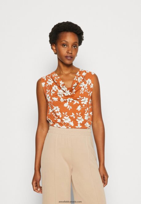 Anna Field Women Top Brown/White H42J4Z435
