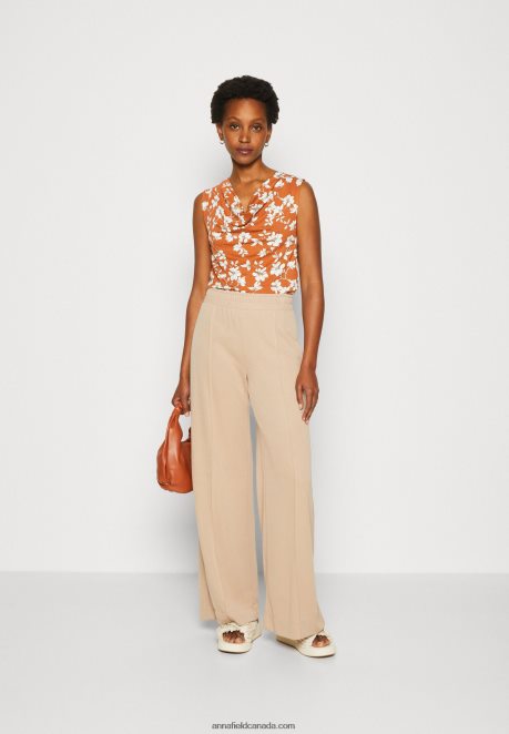 Anna Field Women Top Brown/White H42J4Z435