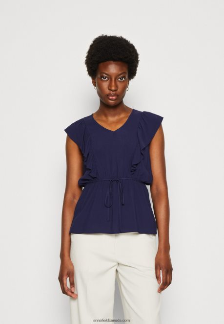 Anna Field Women Top Dark Blue H42J4Z421
