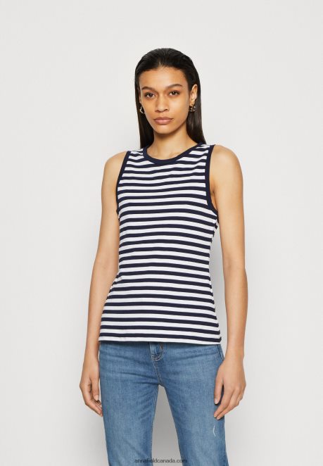 Anna Field Women Top Dark Blue/White H42J4Z476