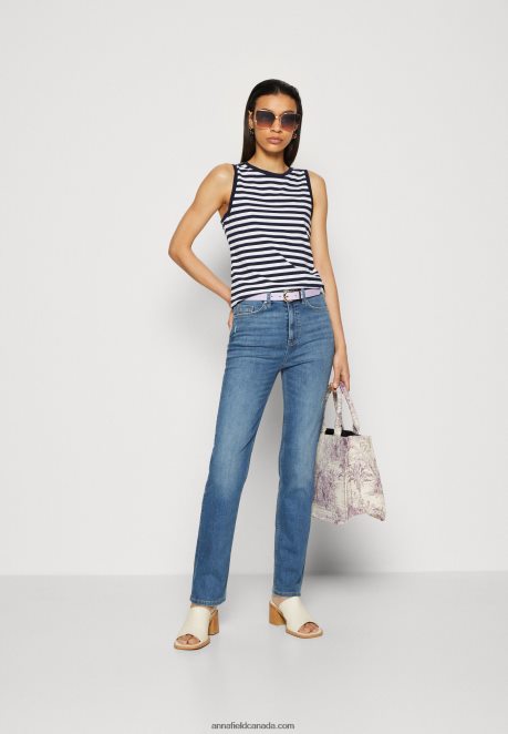 Anna Field Women Top Dark Blue/White H42J4Z476