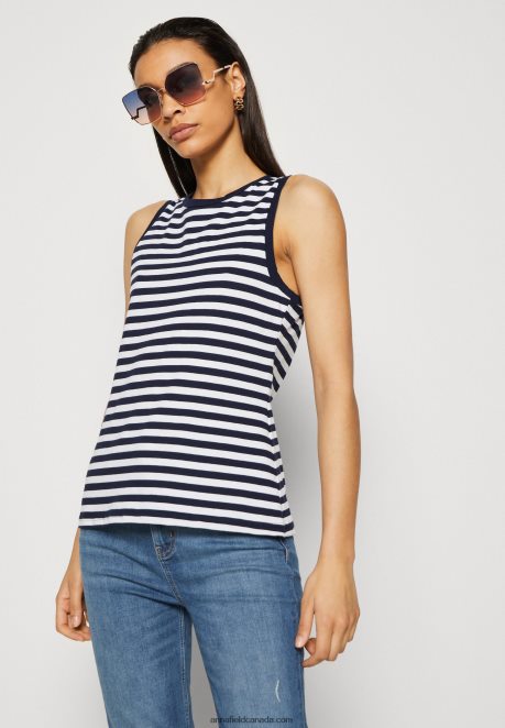 Anna Field Women Top Dark Blue/White H42J4Z476