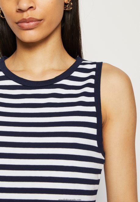 Anna Field Women Top Dark Blue/White H42J4Z476