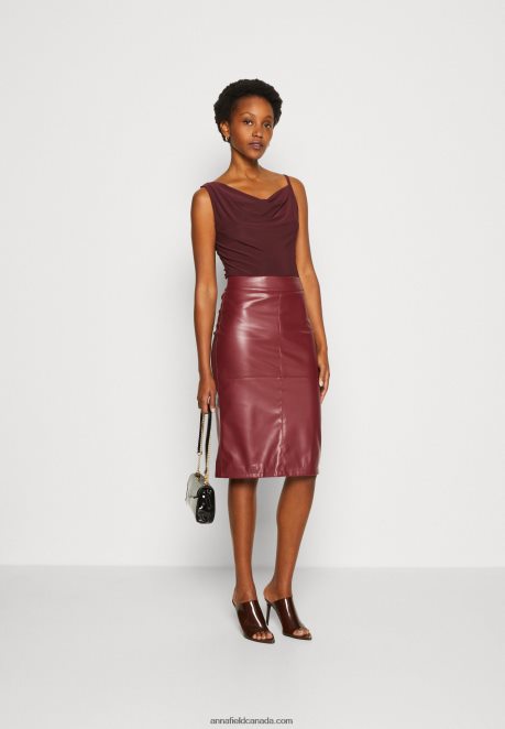 Anna Field Women Top Dark Red H42J4Z417