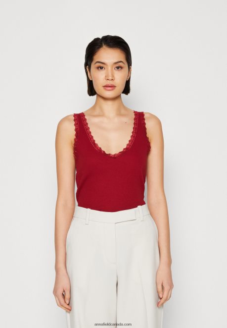 Anna Field Women Top Dark Red H42J4Z497