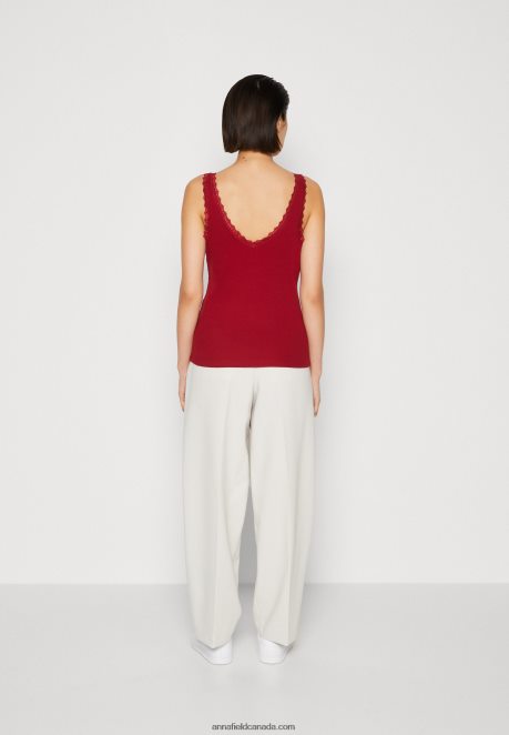 Anna Field Women Top Dark Red H42J4Z497