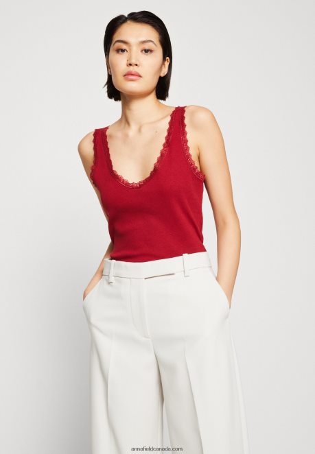 Anna Field Women Top Dark Red H42J4Z497