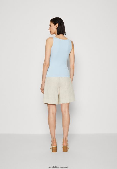 Anna Field Women Top Light Blue H42J4Z414