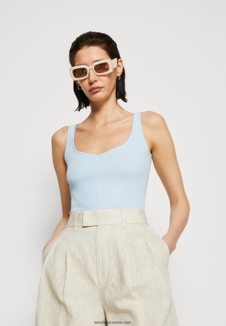 Anna Field Women Top Light Blue H42J4Z414
