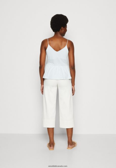 Anna Field Women Top Light Blue/White H42J4Z450