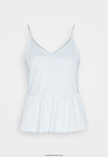 Anna Field Women Top Light Blue/White H42J4Z450